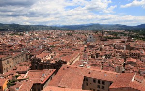 Looking east toward the Basilica of Santa Croce from the Palazzo Vecchio.