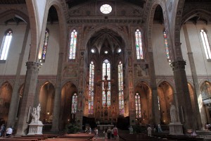 Inside the Basilica of Santa Croce.
