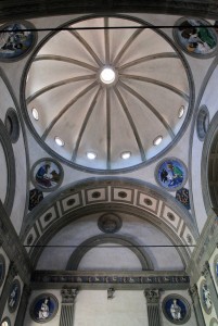 The interior of the Pazzi Chapel.