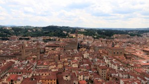 Looking south at the Palazzo Vecchio from the cupola.