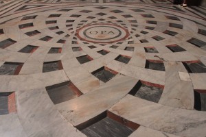 A design on the floor of the Cathedral.