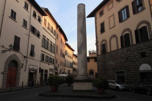 A column standing in a street in Florence.