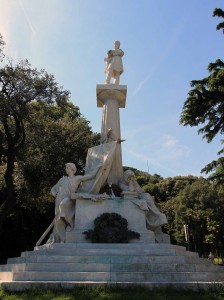 Monument to G. Mazziri, next to the Piazza Corvetto in Genoa.
