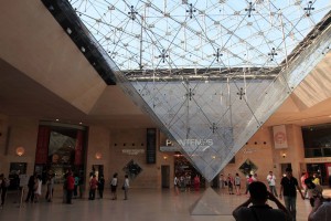 The upside-down glass pyramid in the Louvre.