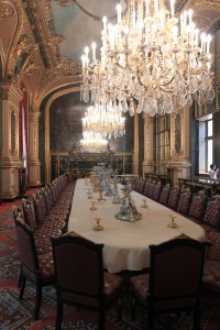 The dining room in the Louvre's Royal Apartments.
