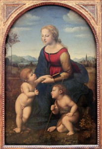 'The Virgin and Child with the Infant St. John the Baptist' by Raphael (1507/1508 AD).