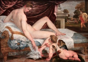 'Venus and Cupid' by Lambert Sustris (1550 AD).