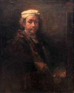 'Self Portrait at the Easel' by Rembrandt (1660 AD).