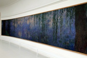 'Clear Morning with Willows', a panoramic canvas from 'Water Lilies', by Claude Monet (ca. 1914-1926 AD).