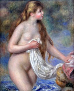 'Bather with Long Hair' by Pierre-Auguste Renoir (1896 AD).