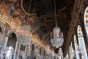 The Hall of Mirrors (the central gallery of the Palace of Versailles).