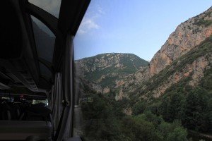 The bus journey through Catalonia, from Andorra to Barcelona.