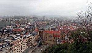 The city center of San Sebastian from Urgull Hill.