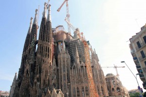 The never-ending construction on the Basílica i Temple Expiatori de la Sagrada Família (“Basilica and Expiatory Church of the Holy Family”).