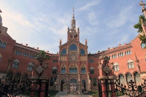 The Hospital de Sant Pau, designed by the Catalan modernist architect Lluís Domènech i Montaner and built in 1930 AD.
