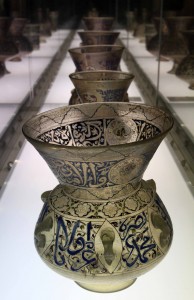 Egyptian mosque lamps from the 14th-century AD (the Mameluke Period).