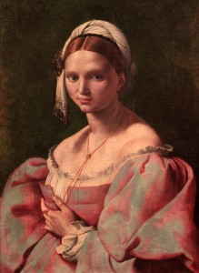 'Portrait of a Young Woman' by Giuliano Bugiardini (ca. 1516-1525 AD).
