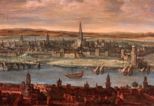 'View of Seville' attributed to Louis de Caullery (17th-century AD).