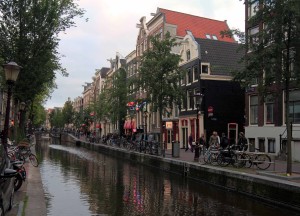 In the De Wallen red-light district in Amsterdam.