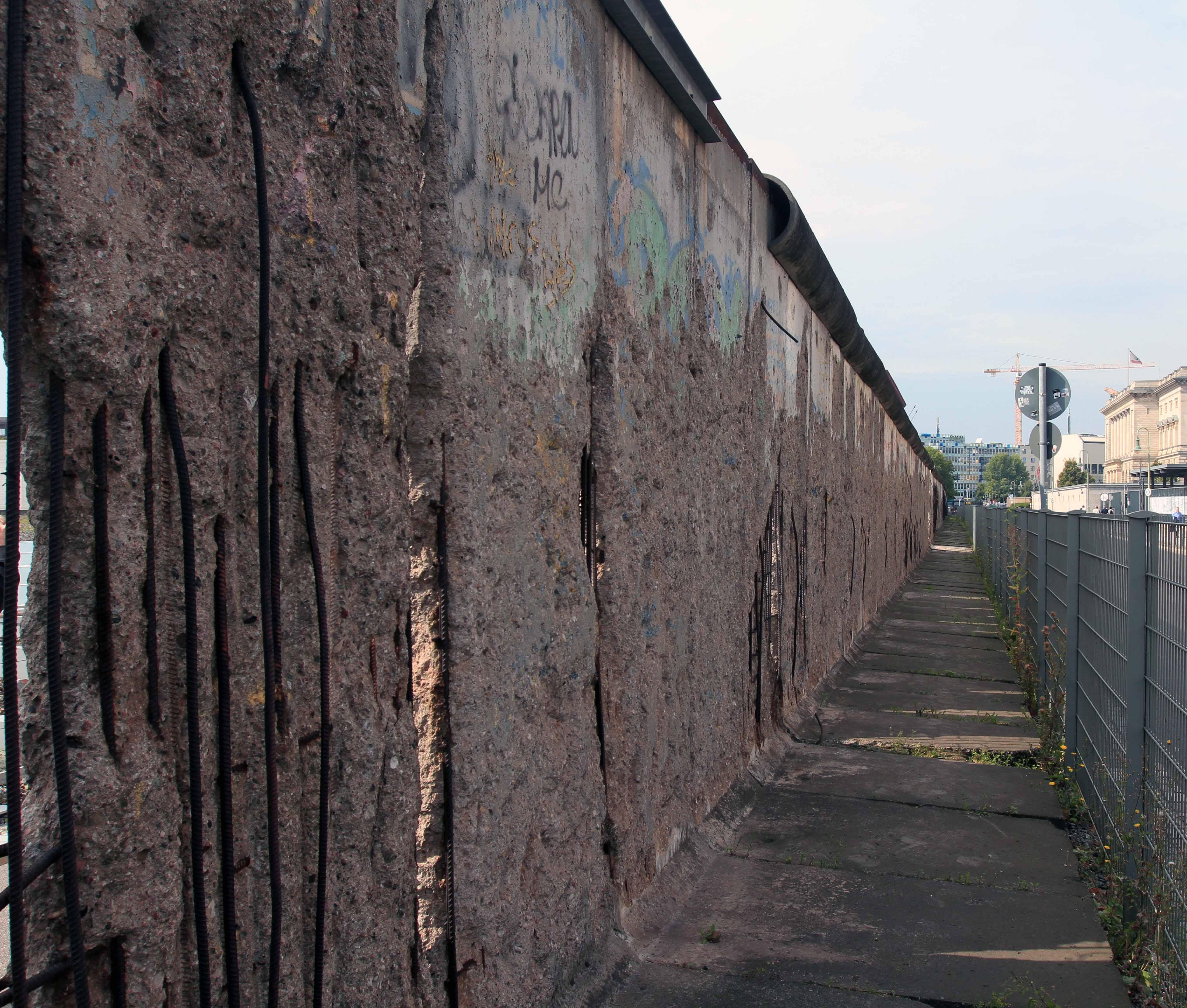 A 200 meter section of the Berlin Wall, still standing, next to the Topography of Terror Museum (located at the former site of the Gestapo and SS headquarters).