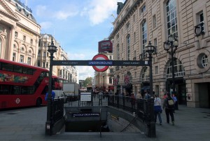 Access to the London Underground at Piccadilly Circus.