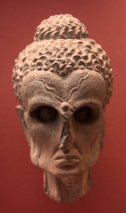 Bust of the Bodhisattva Siddhartha emaciated through fasting; from Pakistan (2nd or 3rd-century AD).