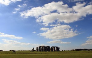 Stonehenge seen from a distance.