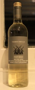 Bottle of Pinot Grigio that was actually made from imported Pinot Grigio grape juice concentrate and then produced in England.