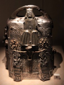 A bell shrine that was kept at Guthrie Castle (12th-century AD with 14th and 15th-century AD additions).