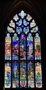 Stained glass window inside the Cathedral.