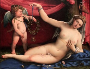 'Venus and Cupid' by Lorenzo Lotto (ca. 1540 AD).