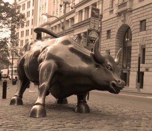 'Charging Bull' (or 'Wall Street Bull') by Arturo Di Modica (1989 AD).