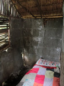 A bedroom inside one of the huts.