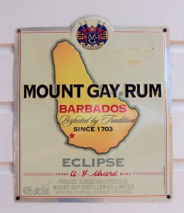Sign outside of the Mount Gay Rum Bottling Plant (the distillery is on the northern part of the island).
