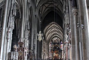 The interior of St. Stephen's Cathedral, which was built in 1160 AD.