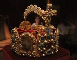 Imperial Crown of the Holy Roman Empire; this was used from the 11th-century AD to the dissolution of the Holy Roman Empire in 1806 AD.