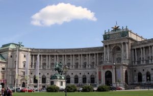 The exterior of the Hofburg Palace.