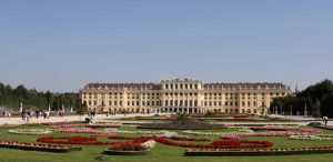 Schönbrunn Palace seen from the gardens.