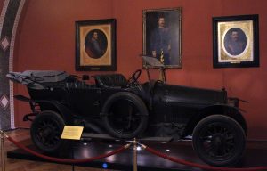 The 1911 Gräf & Stift 28/32 PS Double Phaeton automobile in which the Archduke Franz Ferdinand and his wife Sophie were riding at the time of their assassination in Sarajevo on June 28, 1914.