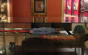 The uniform the Archduke Franz Ferdinand was wearing when he was assassinated by Gavrilo Princip, and the blood-stained chaise longue he later died on.