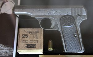 The type of gun that was used (a Fabrique Nationale model 1910 semi-automatic pistol - Note: the original no longer exists) by Gavrilo Princip to assassinate the Archduke Franz Ferdinand and his wife, an event which set in to motion all the horrific events of the twentieth-century.