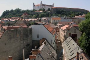 View from St. Michael's Gate, looking toward Bratislava Castle.