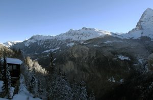 The Lauterbrunnen Valley in the morning.
