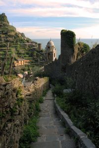 The stepped path back down to Vernazza.