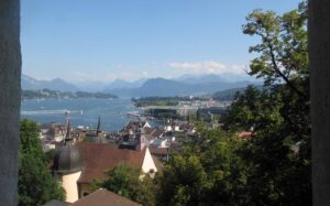 Looking at Lake Lucerne from the city walls.